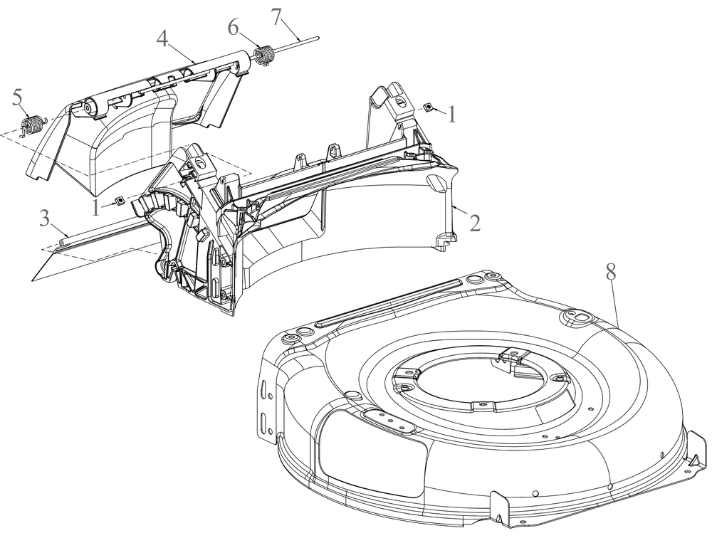 Deck Diagram and Parts List for SC300B (12AVB2R3710)(2023) Cub Cadet Lawn Mower